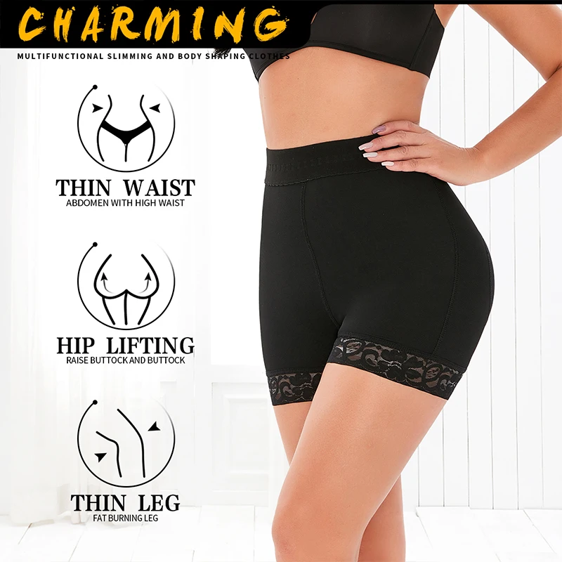 Women Slimming Panty Seamless Butt Lifting Body Shaper BBL Shorts Tummy Control Waist Trainer Lace Under Dress Underwear Corset