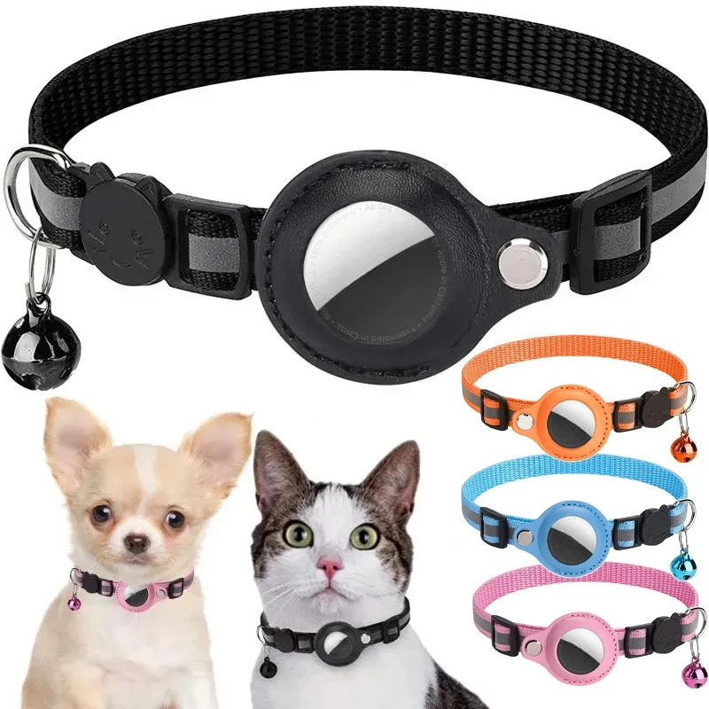 Airtag Case Collar For Cat Protective Cover For Anti Lost Locator Holder Dog Tracker Accessories Reflective Pet Collar With Bell