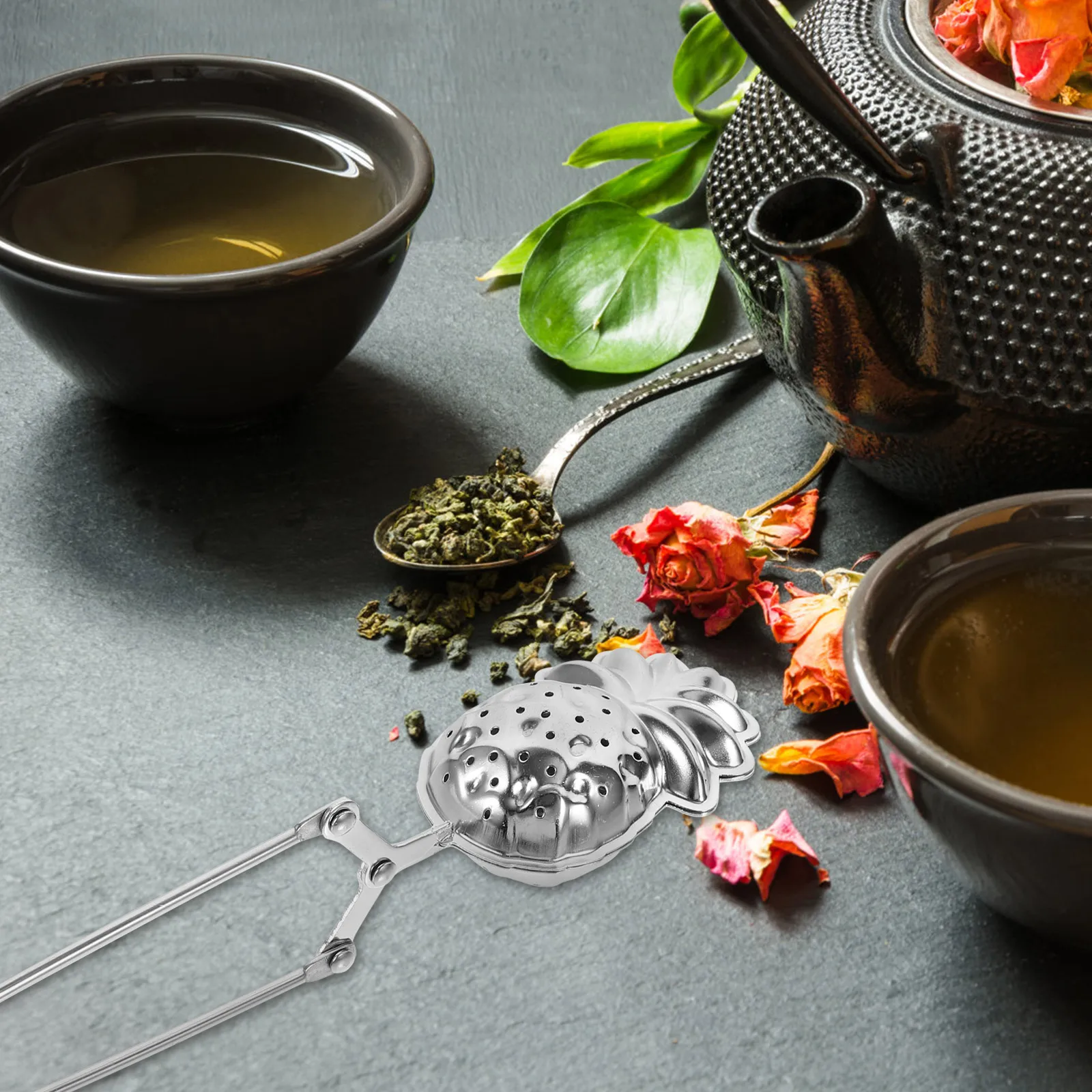 

Stainless Steel Tea Strainer Electric Kettle Coffee Filters Loose Leaf Steeper Infuser Pineapple Shaped Household Filter