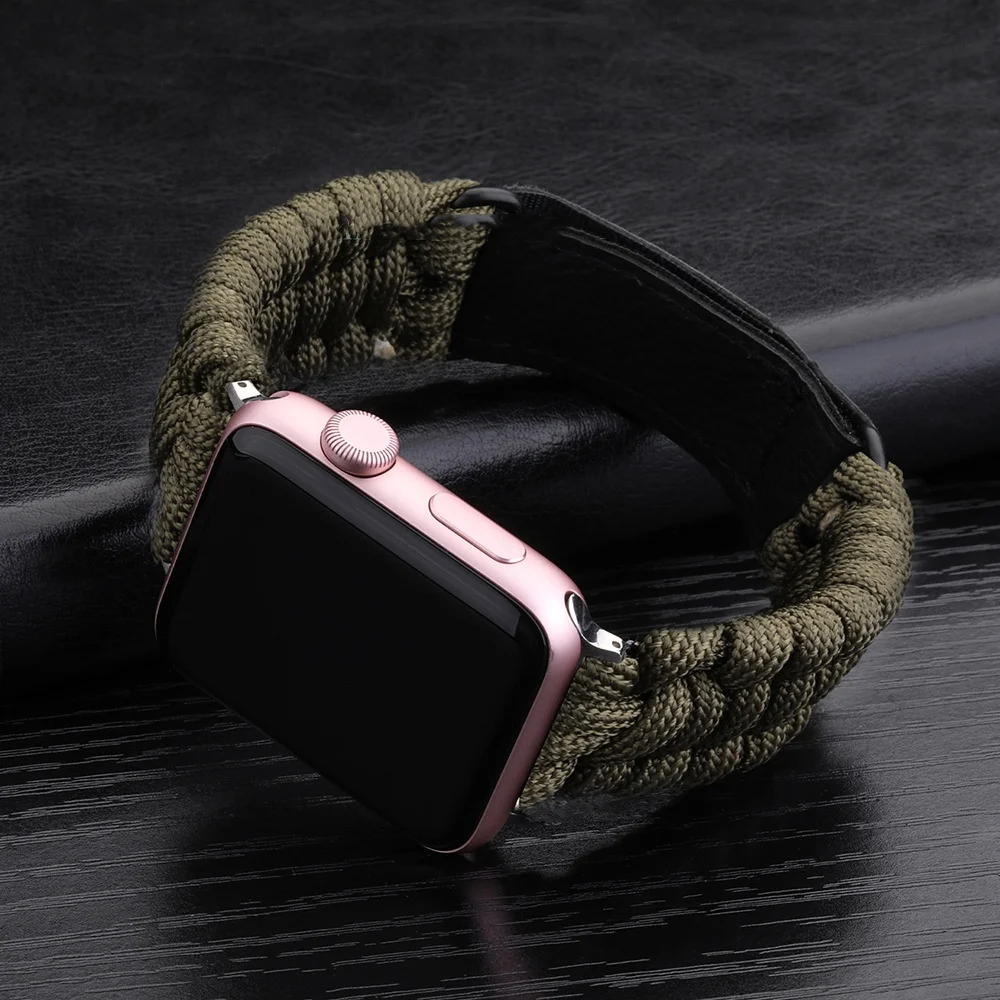 Nylon Braided Watch Band for Apple Watch Ultra 2 Band S10 46mm 42mm 45mm 40mm 41mm 44mm Strap foriWatch Series 9 8 7 6 SE 5 4