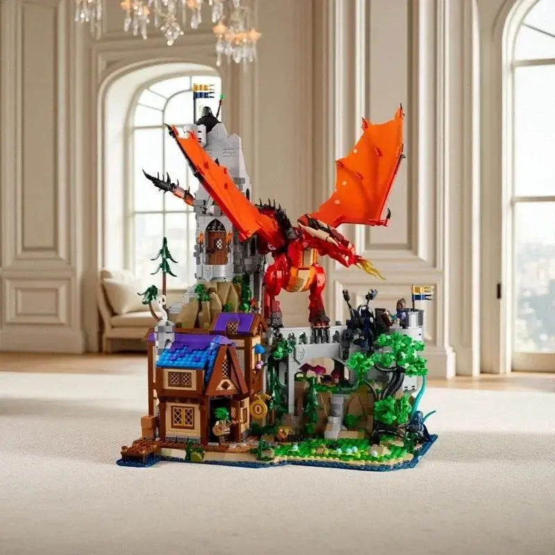 

2026 Hot selling 21348 Magic Dragon Castle Model Children's Building Blocks Toy, Birthday Gift, Christmas Party Gift