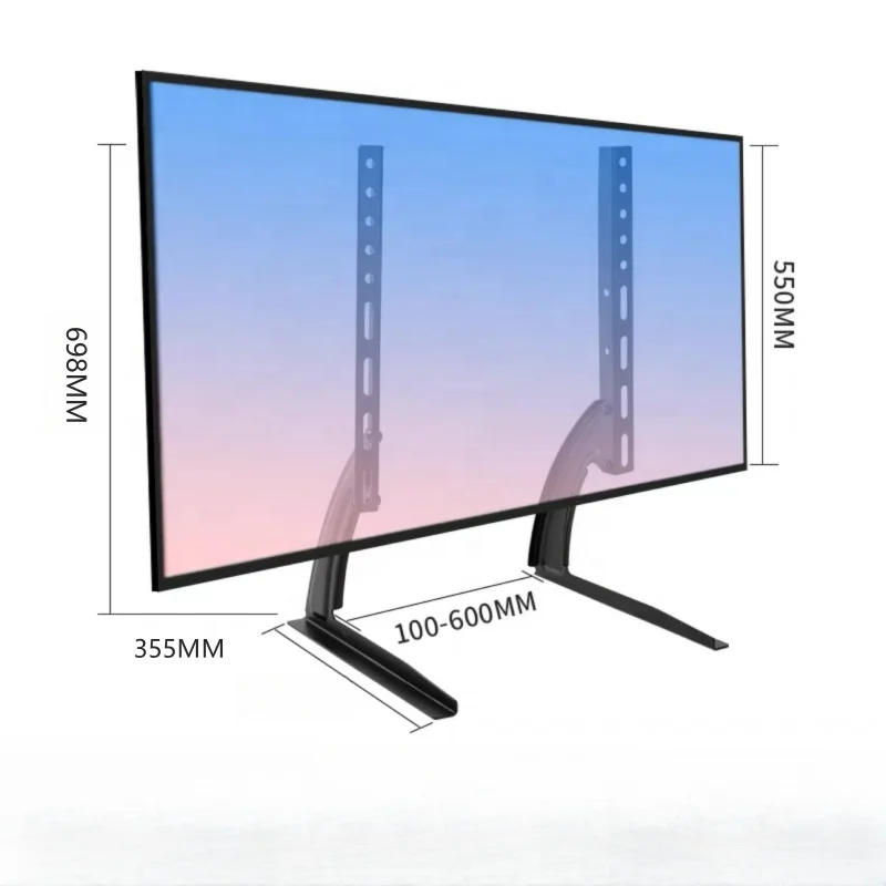 Universal Table Top TV Stand Base TV Legs with Height Adjustment Fits Most 32-75 Inch LCD LED Flat Screen TVs