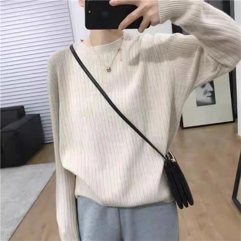 

Korean Loose Bottoming Pullovers Sweaters Women Autumn Winter Casual Comfortable O-Neck Jumpers Soft Warm Versatile Knitted Tops