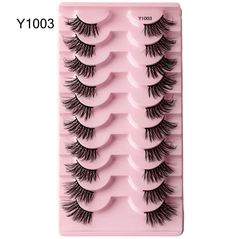 Short Natural Look Accent Corner Lashes Half Eyelashes Cat Eye Half Lashes False Eyelashes with Clear Band