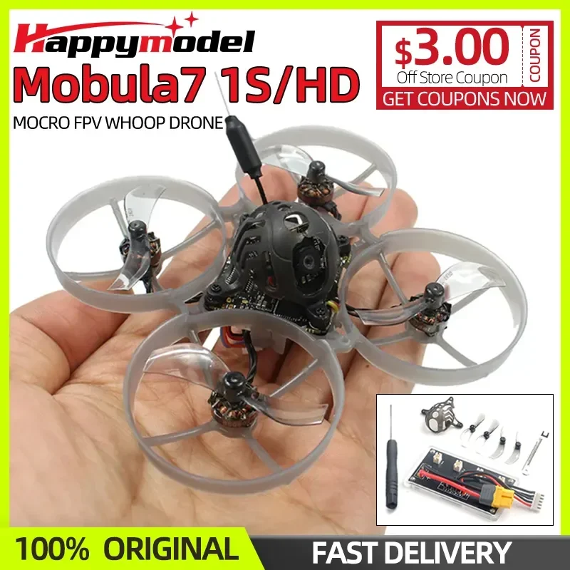 Happymodel mobula7 mobula 7 1S/HD 75mm mikro FPV houkat kvadrokoptéra prodleva otevřený VTX 2.4G ELRS přijímač runcam nano3 bezuhlíkový motorový