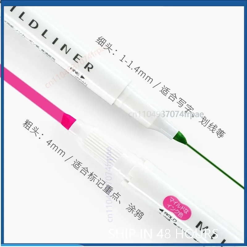 For Zebra WKT-7 Dual Tip Mild Tone Highlighter Pen Chisel&Fine Tip Colored Marker Office School Note Organizer Stationery(5PCS)