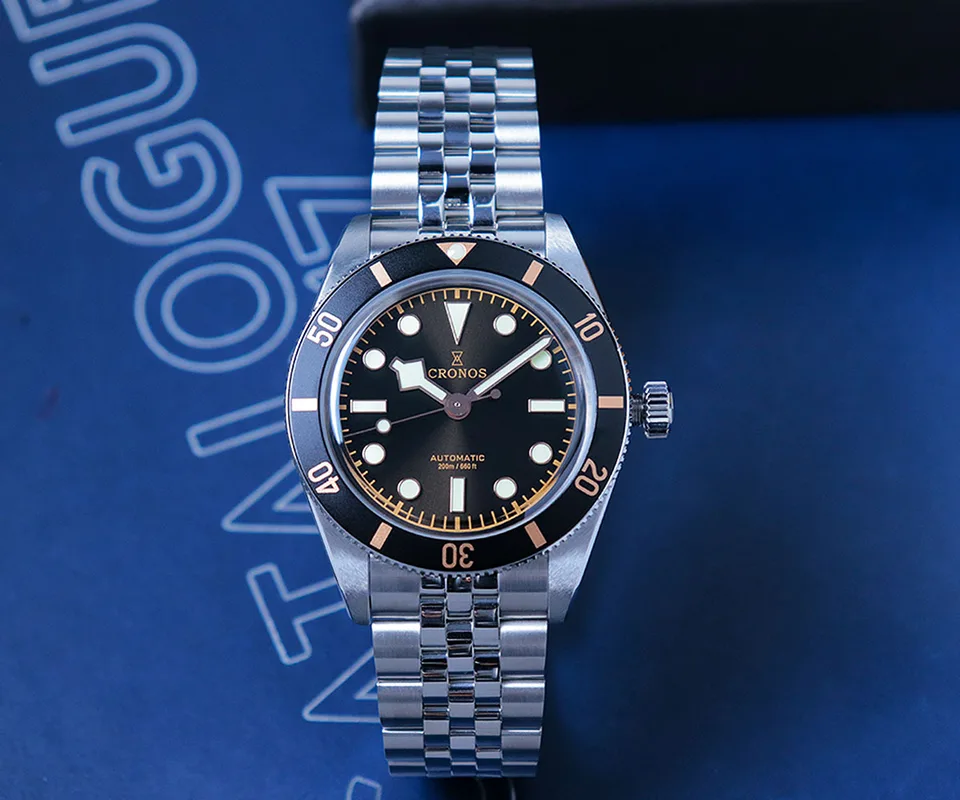 Cronos Luxury Men's Watch 39mm Diver Automatic Sapphire 10Bar