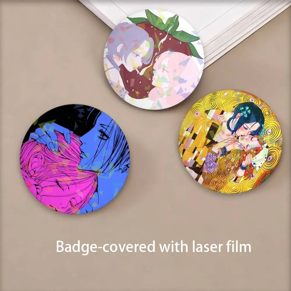 Anime Oosaki N-nanas and Hachi Cosplay Costume Badge Laser process Pin  Tinplate Brooch  Anime Prop Xmas Gift view 3