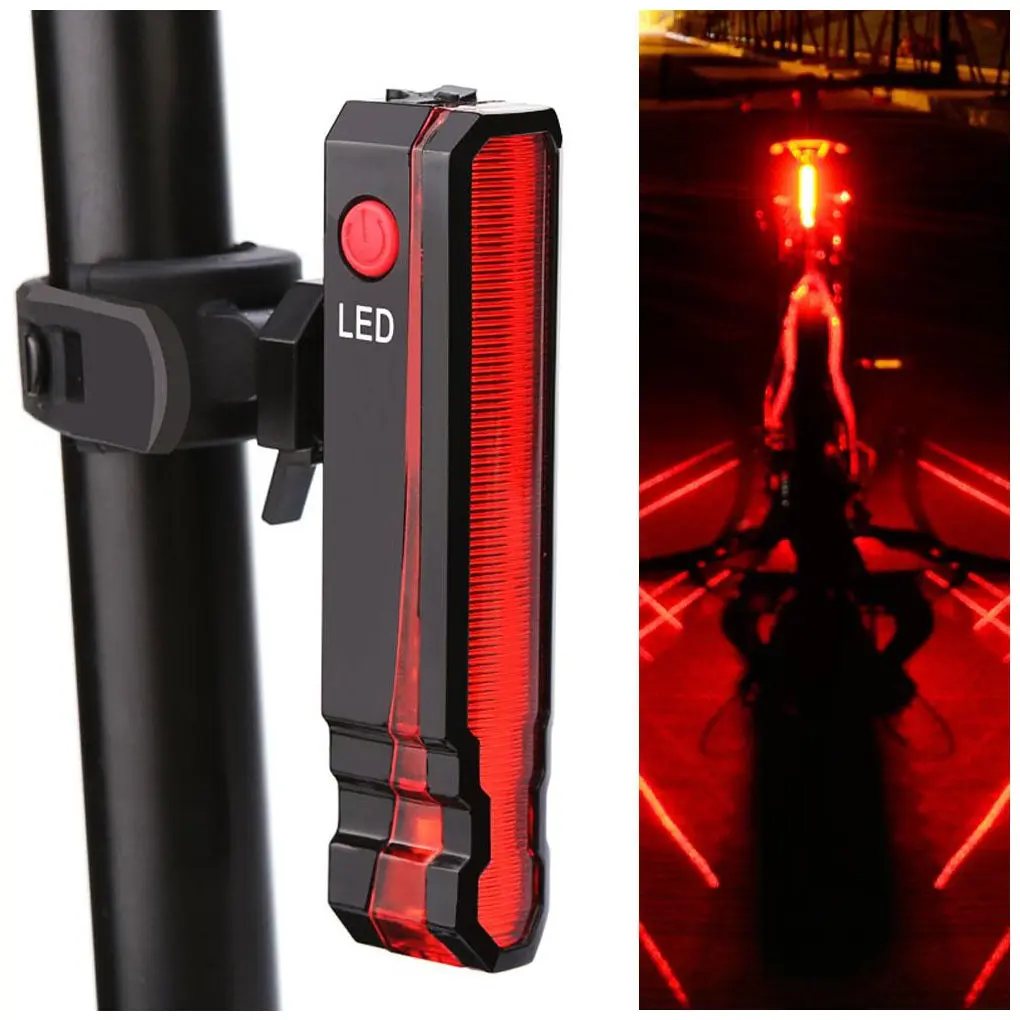 

Bike Rear Light Laser Line Warning Lamp Waterproof Seatpost LED Light USB Rechargeable MTB Road Bicycle Taillight