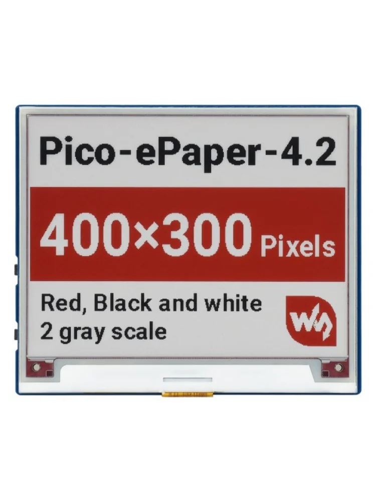 4.2inch E-Paper E-Ink Display Module (B) for Raspberry Pi Pico, 400×300, Red / Black / White, SPI