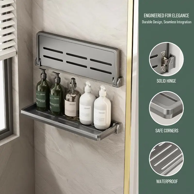 Wohnmobil-Klappregal aus Aluminium, werkzeuglose Montage, Wandhalterung für Camper, Reisemobile, Van-Leben, platzsparend – Detail 1