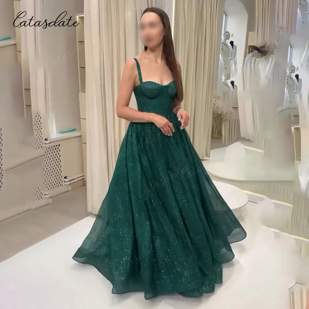 

Catasdate Lace Up Glitter Evening Party Dress Shiny Prom Dress Sweetheart Ceremony Dresses for Women vestidos fiesta Customized