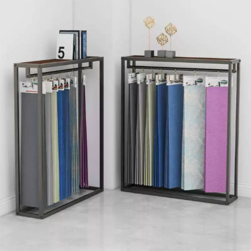 

Iron Artwork With Painted FinishCurtain Elevator Display Rack Home Textile Fabric Hanging Sample Rack Fabric Floor-to-ceiling Sa