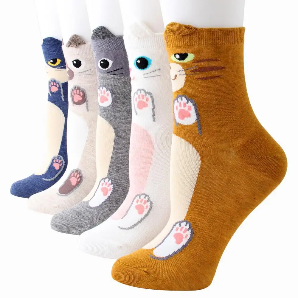 Socks Cartoon Set 5 Pack Cotton Combination Women Hosiery Apparel Wholesale Price