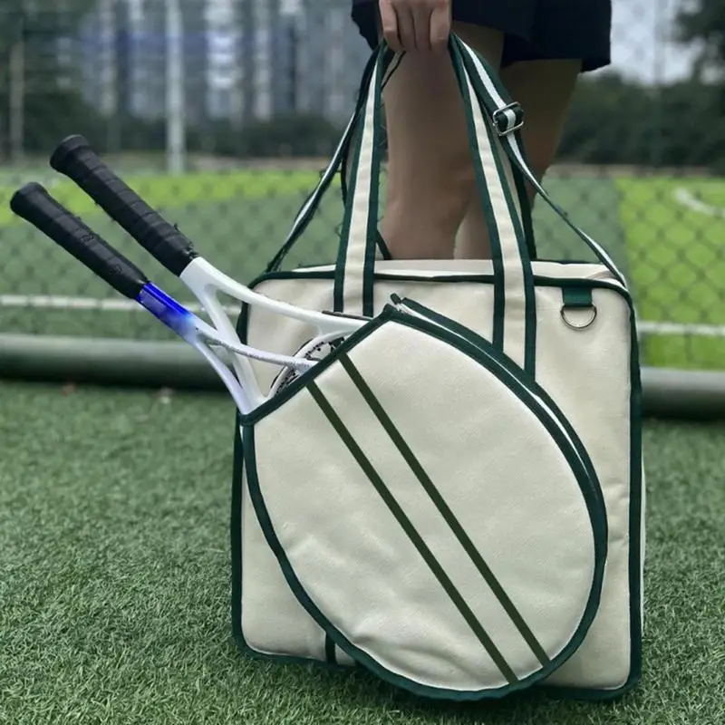 Racket Sling Bag Hole Ball Racquet Single Shoulder Bag Sports Accessories With Adjustable Strap For Badminton Rackets Tennis