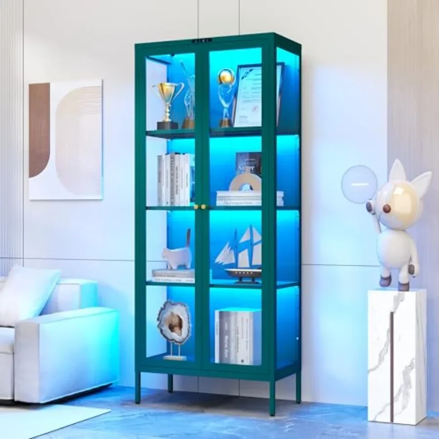 66 Glass Display Cabinet with 8-Color LED for Plants: Indoor Use, Tempered Glass, Clear, Adjustable Lighting Ventilation - view 3