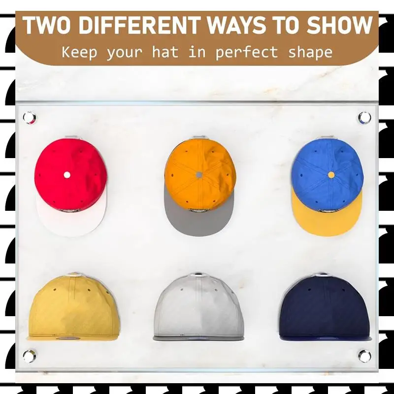 

A44U 22PCS Adhesive Hat Hooks For Wall Hat Rack For Baseball Caps Minimalist Hat Organizer Display Holder For Wall Door