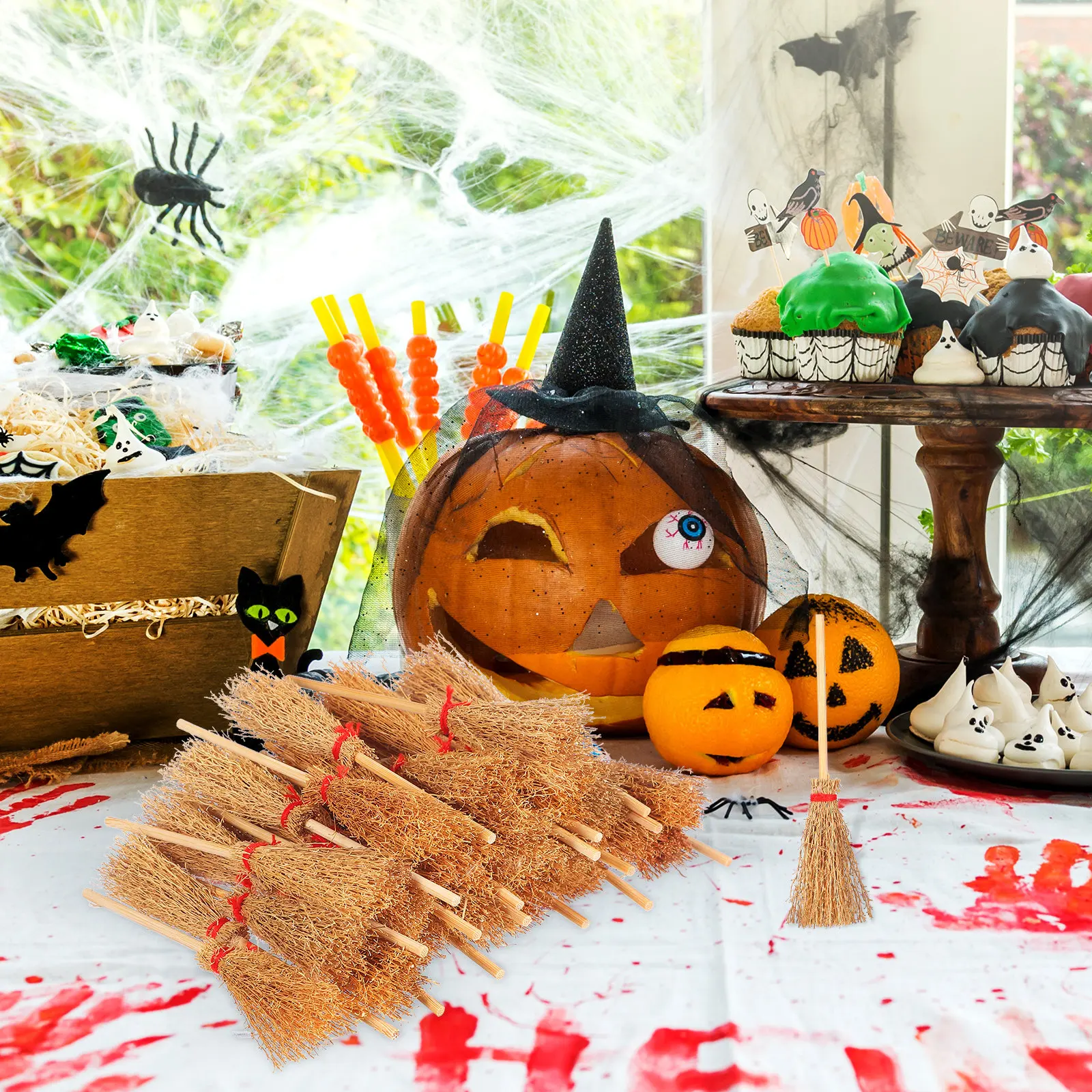 

50 шт. миниатюрных метелок оптом, универсальные миниатюрные инструменты для уборки для декора миниатюрных домиков, аксессуары для DIY-декора маленьких домиков