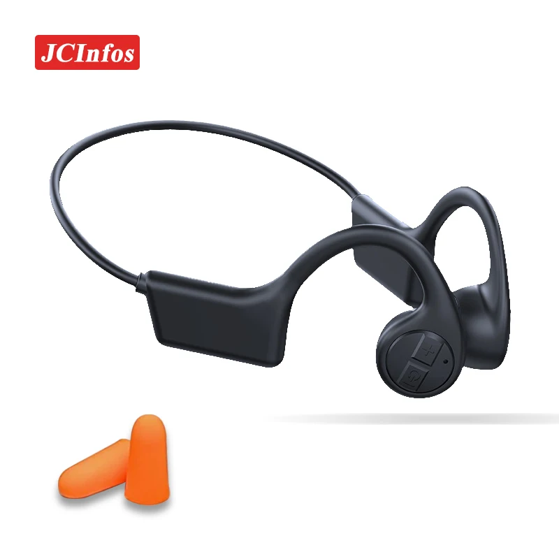 

Bluetooth Wireless Headphones With Bone Conduction Music Running Sport HiFi Headsets For Smartphone Ear-hook Earbuds Black Mic