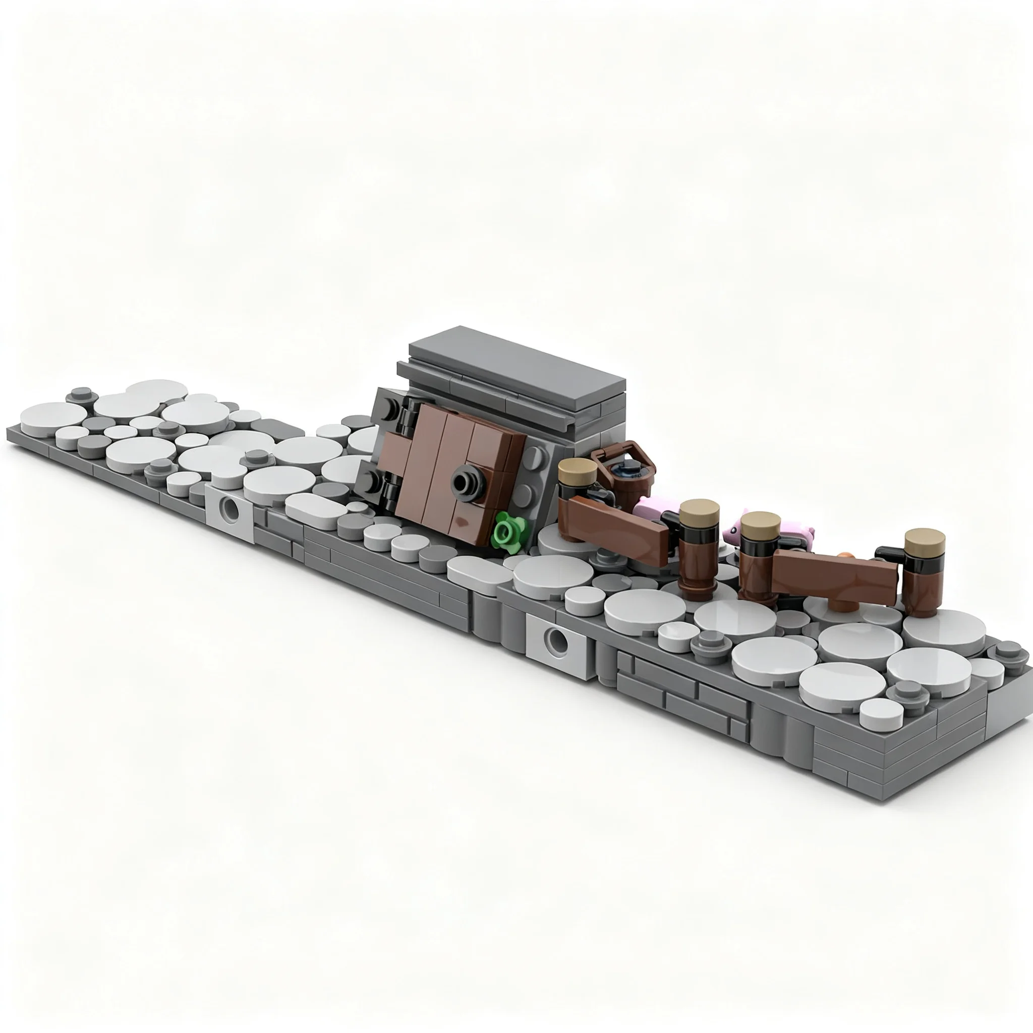 231pcs MOC Modular Buildings Medieval Street Row – Back Alley Model Building Blocks Toys Brick Creative Art Idea 3D Collection