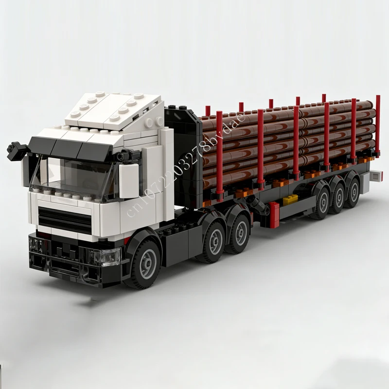 215 قطعة MOC مدينة النقل سجل مقطورة نماذج من الشاحنات اللبنات الطوب لتقوم بها بنفسك الإبداعية الجمعية اللعب عطلة الاطفال هدية الأعمار