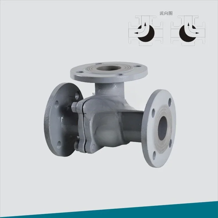 Stainless steel L-shaped three-way flanged ball valve Q44F