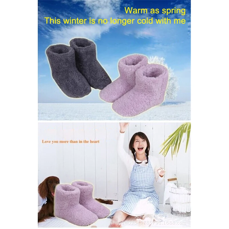 Women Men Electric Heating Shoes USB Heated Shoes Rechargeable Foot Warmer For Cold Weather