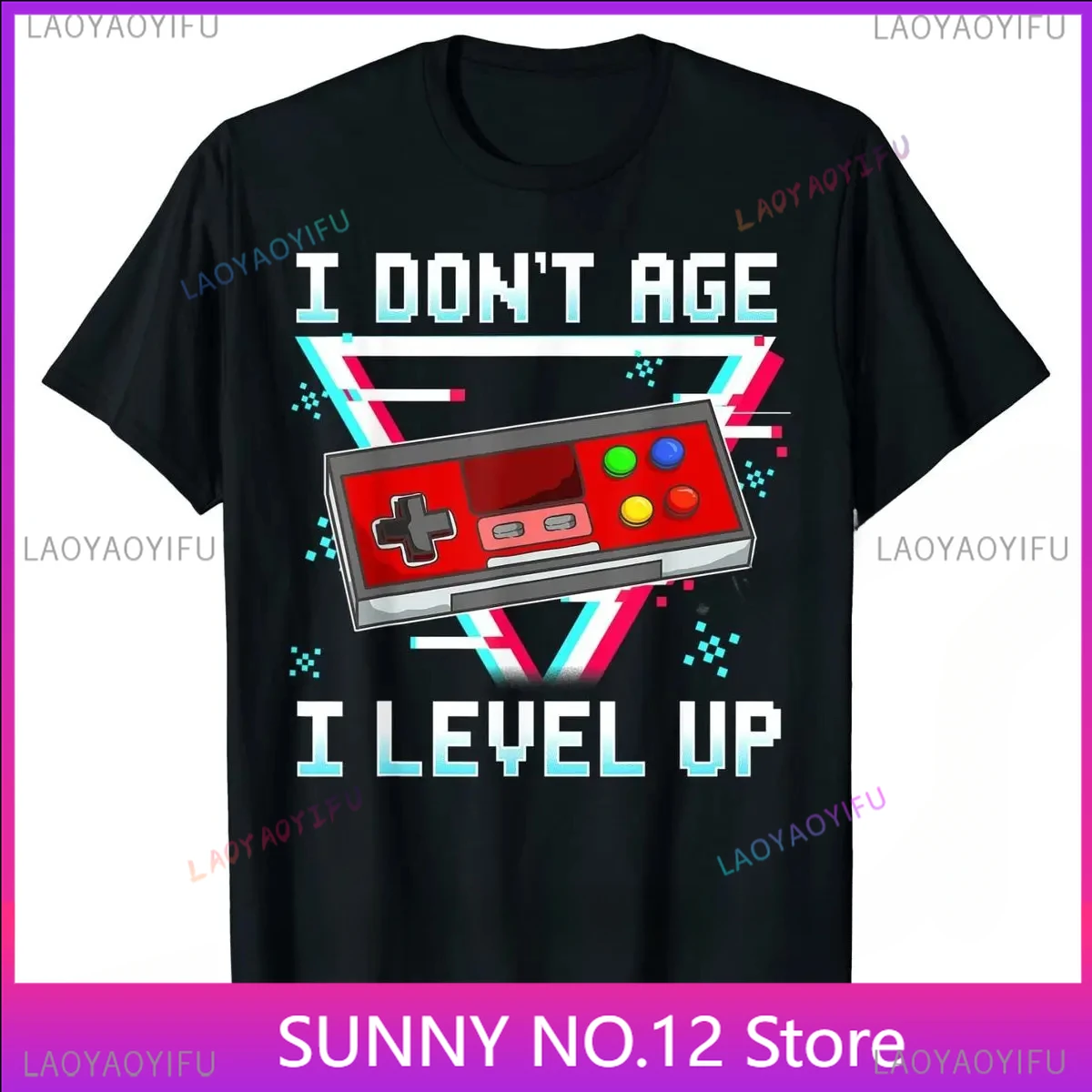 Video Games Gamer Birthday I Don't Age I Level  Retro Famous T-Shirt Top Faddish Casual Popular Customize Tees for Men Camisa