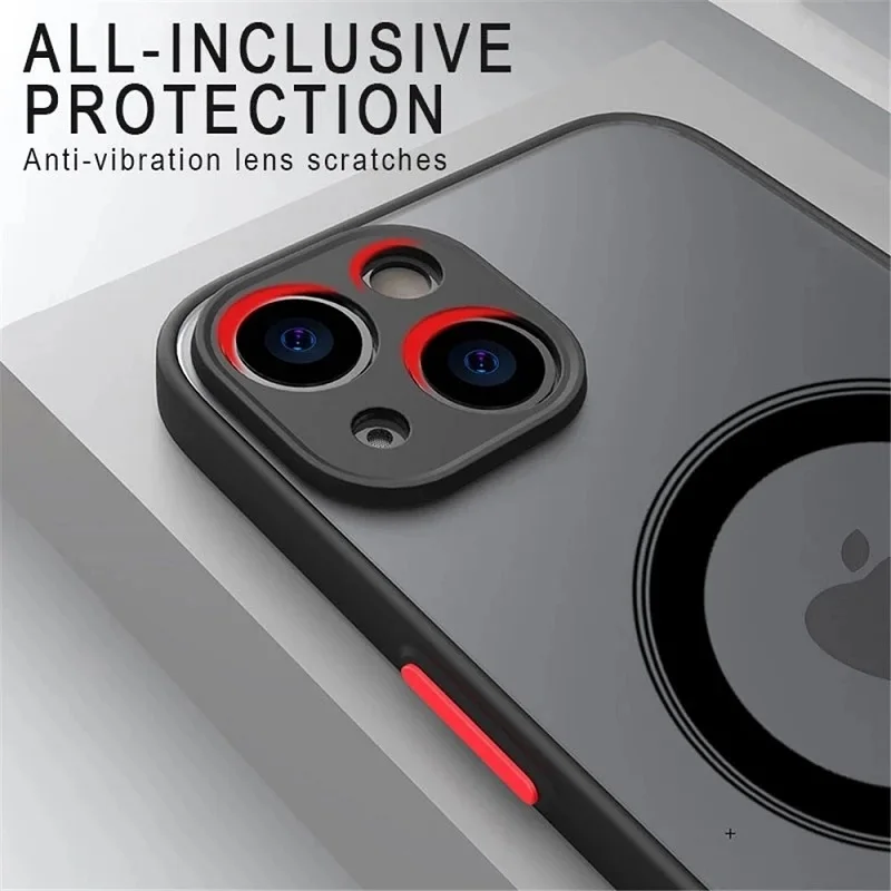 Luxury Skin Feel Magnetic Magsafe Wireless Charge Case For iPhone 15 14 13 11 12 Pro Max 13 Mini 15 Plus Armor Cover Case