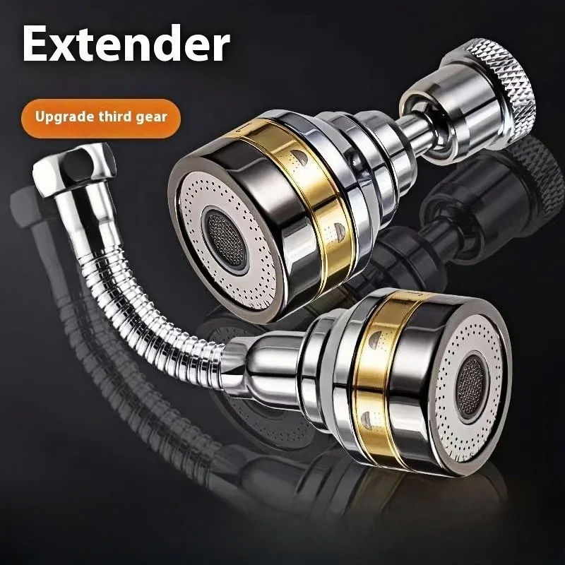 تمديد صنبور المطبخ 360 °   صنبور موسع قابل للانحناء، مهوية رأس الدش الممتدة، فوهة مياه مرشحة مضغوطة