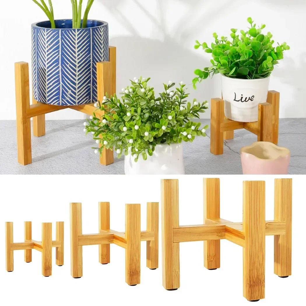 Wood Flower Pot Trays Flower Pot Rack Bonsai Rack Holder Home Garden Indoor Display Plant Stand Shelf Home Garden