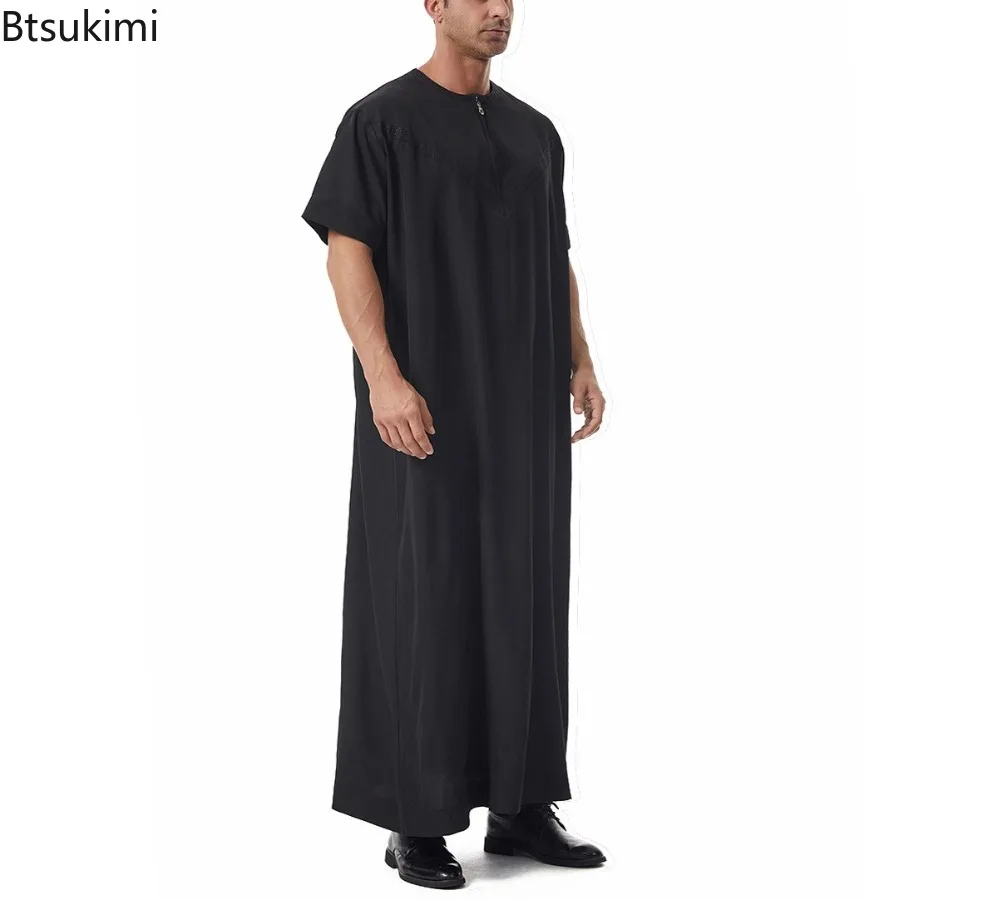 Medio Oriente Arabia Saudita Abito da uomo musulmano Ramadan Abito di moda Dubai Arabo Türkiye Camicia lunga a maniche corte Hui Abbigliamento etnico