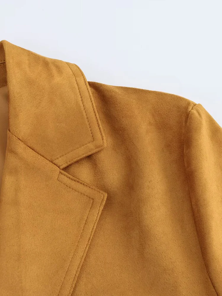 เสื้อสูทผู้หญิงสไตล์ยุโรป แฟชั่นทันสมัย ใช้งานได้หลากหลาย สีพื้น ปกเสื้อแบบปกเชิ้ต ติดกระดุมแถวเดียว ผ้ากำมะหยี่