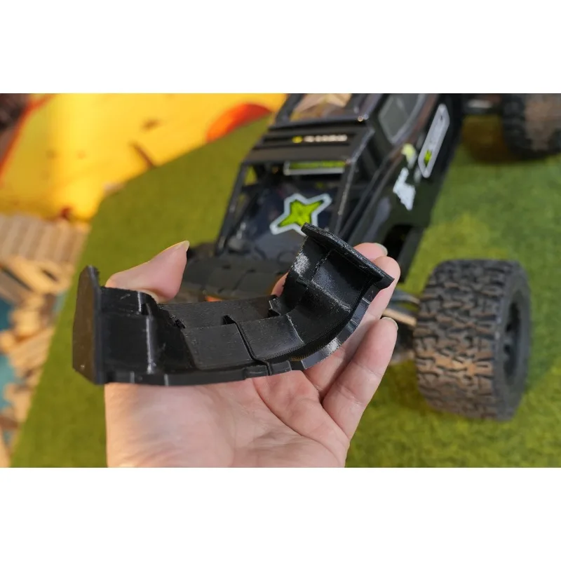 RLAARLO Omni Terminator 1/10 RC Monster Truck Roll Cage & Wing Spoiler, Soft TPU Body Protection No-Drill Upgrade OP Parts