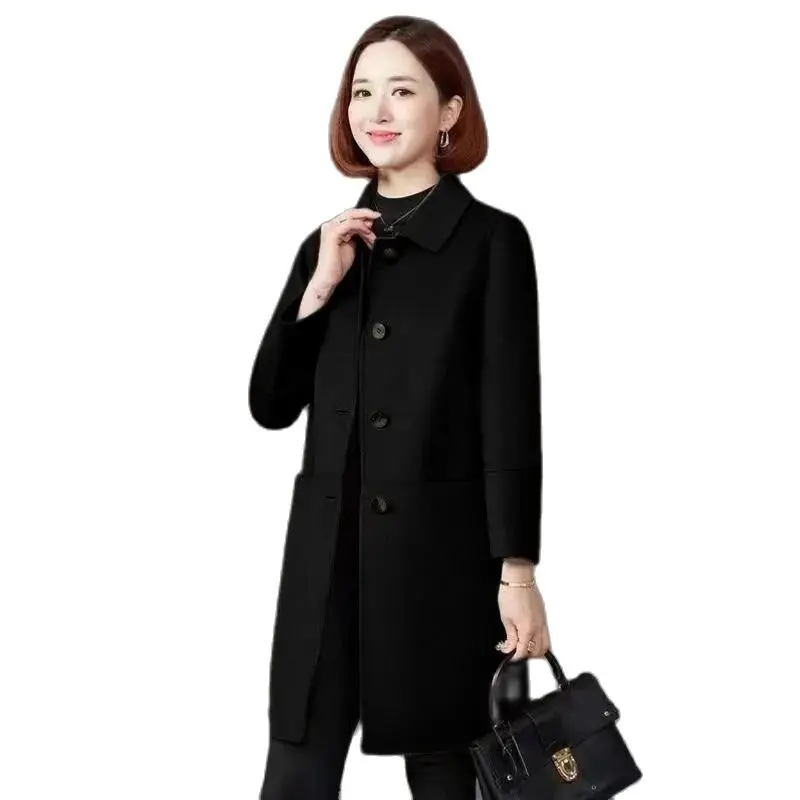 

Lovepeapomelo Jackets Coat Long Casual 40 Zhejiang Wool Pockets Wool Blends Women Best Sell