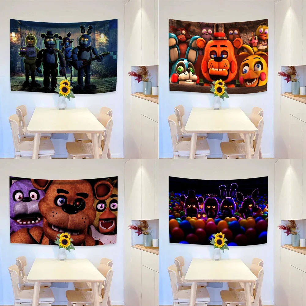 3x5ft Popularity Poster Five-nights-At-Freddys Ultimate Group Cartoon Tapestry Art Science Fiction Room  Kawaii Room Decor