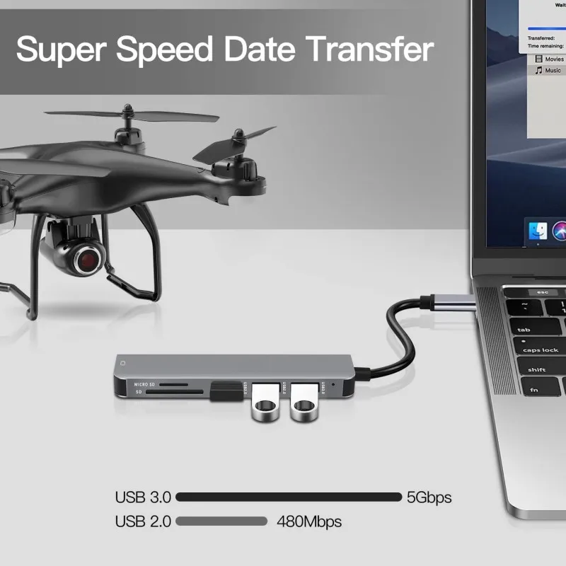 USB C Hub إلى 4K HDMI-متوافق مع SD TF قارئ بطاقات USB 3.0 2.0 HUB Type C شحن لرسو السفن لماك بوك آي باد سامسونج
