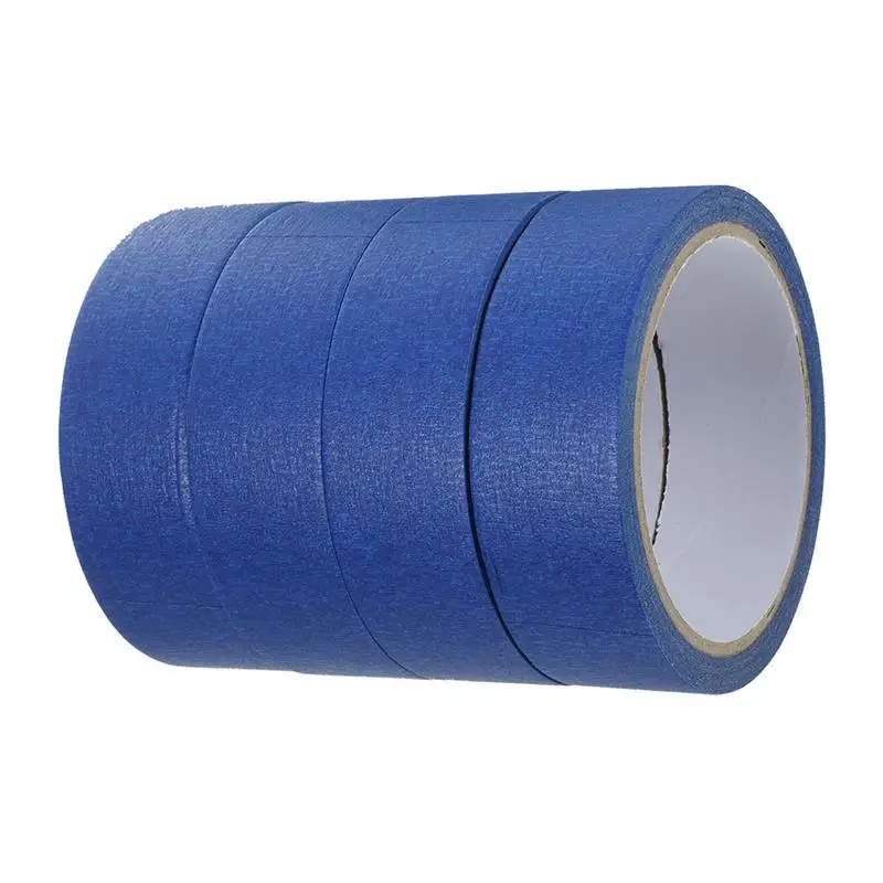 4 Rolls Masking Tape Blue White Spray Paint Artist for Crafts Hand Torn Low Tack Labeling Paper DIY Tapes