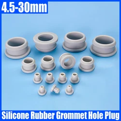 1-5PCS 4.5mm-30mm Grey Hollow Silicone Rubber Snap-on Grommet Hole Plug Ring Gasket Wire Cable Wiring Protect Bush Seal Stopper
