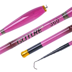 Goture Pink 1.4-4.5m Carbon Fiber Ultralight Telescopic Fishing Rod 24T Mini Hand Pole for Stream Lake Freshwater Fishing Tackle