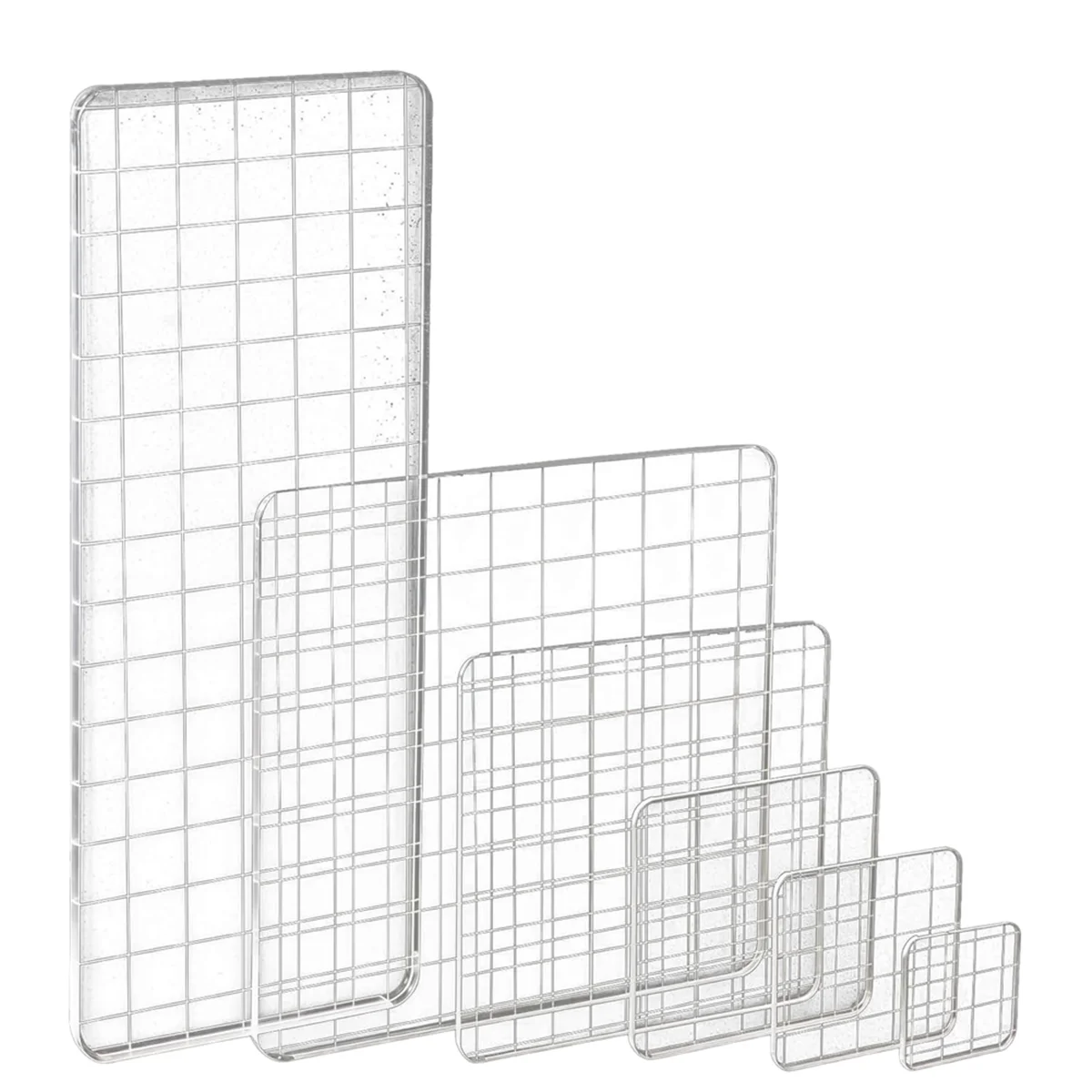 

A79G 6PCS Acrylic Stamp Block with Grid Lines, Clear Stamping Blocks Tool Decorative for DIY Crafts Scrapbooking Card Making