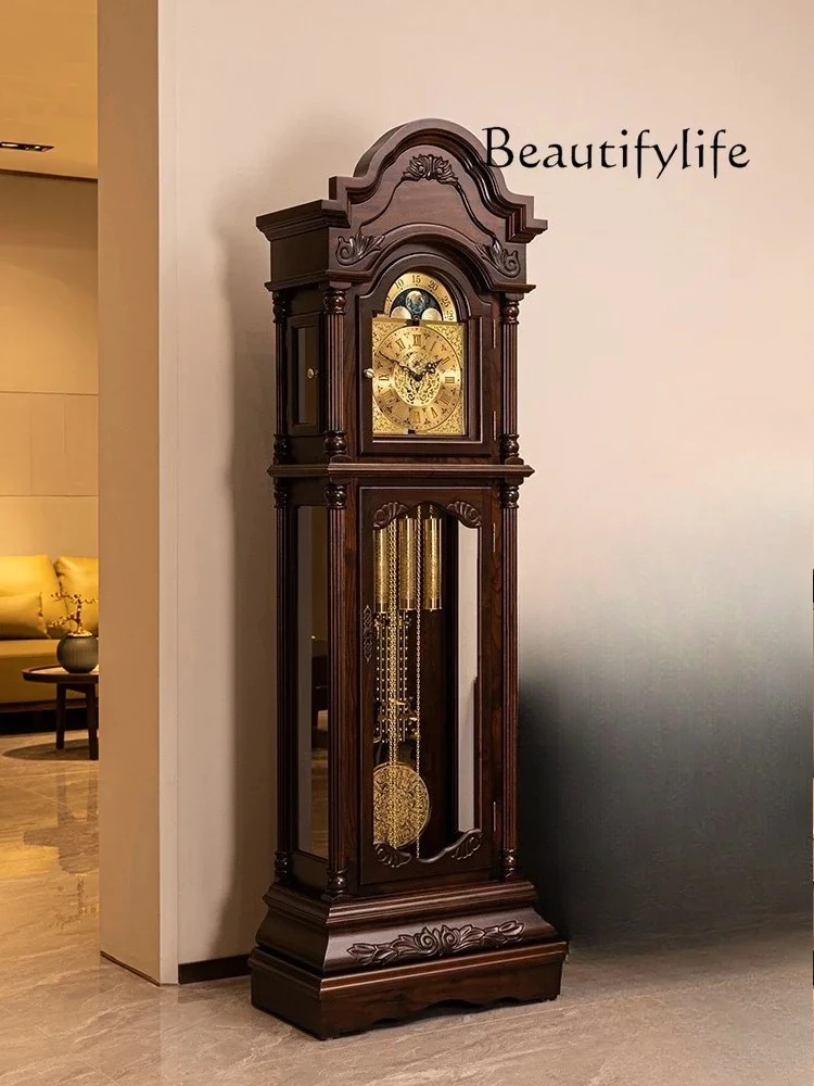

Chinese retro European clock old-fashioned Polaris vertical pendulum clock Floor clock living room