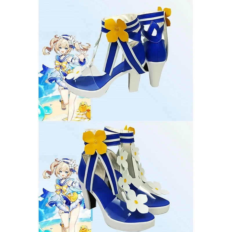 新しいゲームアニメ原神インパクト夏合成バーバラコスプレサンダルサイズ革ロールプレイ靴