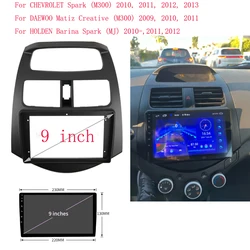 9 Inch Radio Fascias for Chevrolet Spark 2010-2013 Double Din DVD Stereo Panel Dashboard Refitting Installation Frame