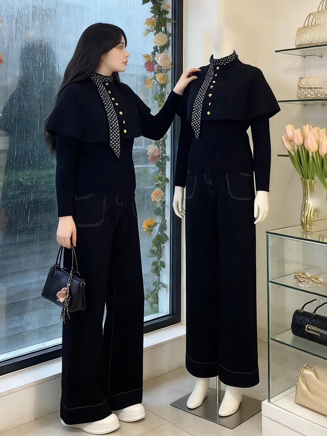 

plus Size High Waist Wide Leg Bla Denim Jeans Women's Vintage Sle Loose Fit Floor Length Trousers Spring Collection