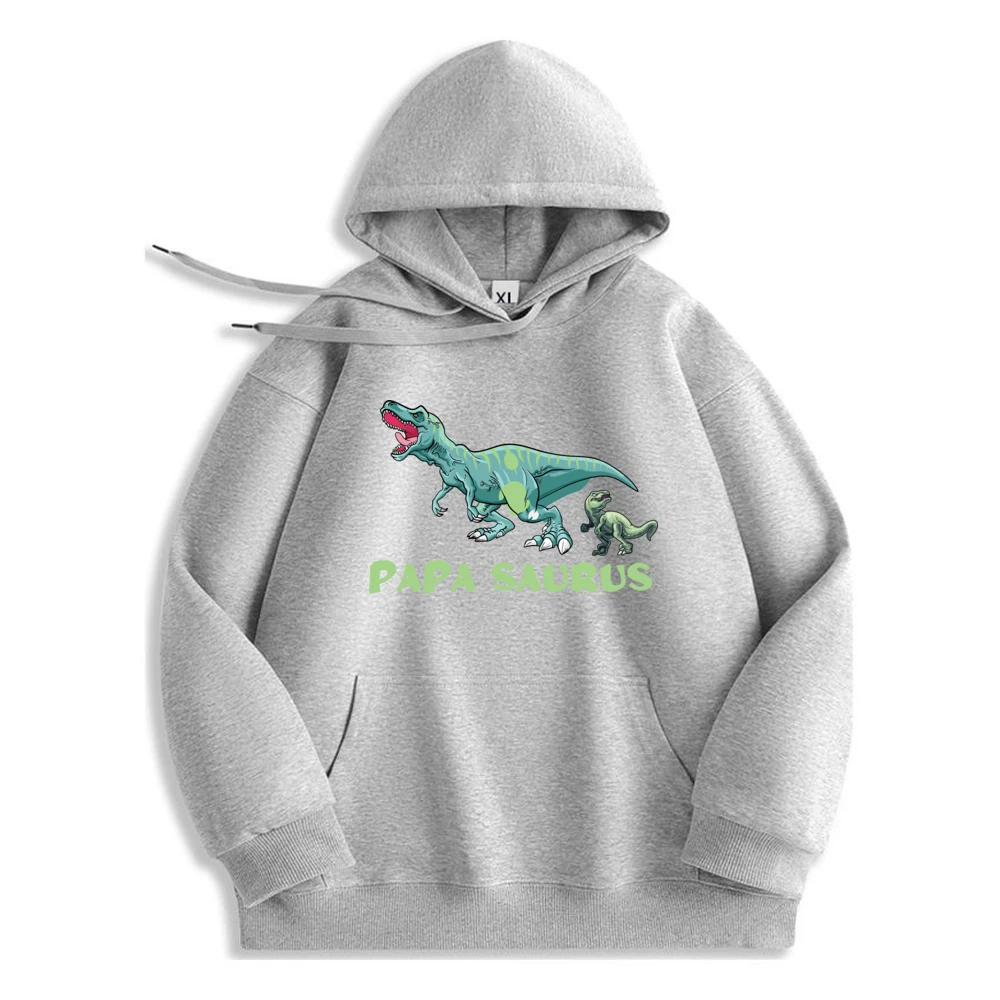 Papasaurus Father Gift Pullover Casual Polyester Fiber Graphic Tops Adult Mens Designer Clothes Men's Sweatshirt​​