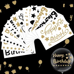 6 Pieces Happy Birthday Balloon Sticker Bobo Classic Party Balloon Stickers PVC Letter Stickers DIY Birthday Party Decoration