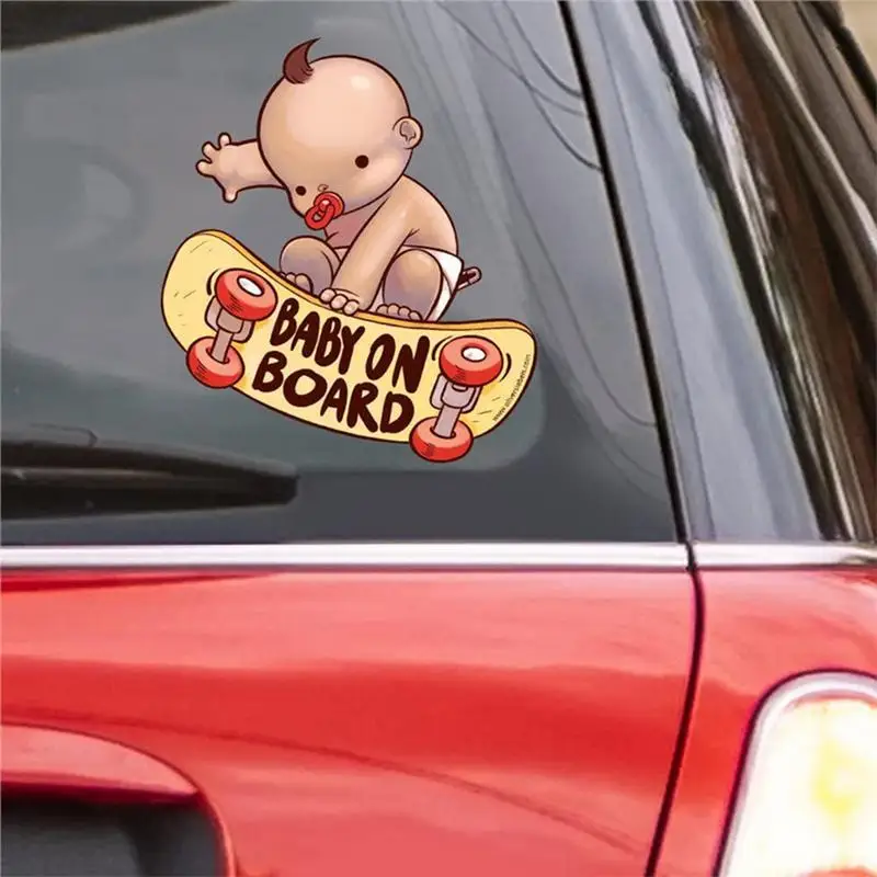 قشر وعصا سيارة الشارات البلاستيكية الطفل سكوتر تصميم السيارات الزجاج الشارات ملصقات بمادة لاصقة مقاومة للخدش للدراجات النارية سيدان #2