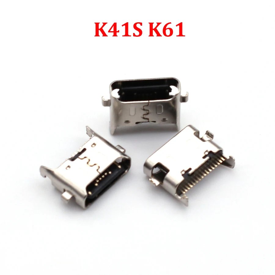 50Pcs Charging Port USB Charger Plug Dock Connector Type C Contact Jack Socket For LG K41S K61 Q630 K50S K51S K92 K51 LMQ630EAW