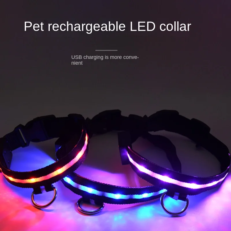 Pet Luminous Collar Magic Color Horse Running Light Color Changing Led Dog Collar Magnetic Charging Waterproof Luminous Collars